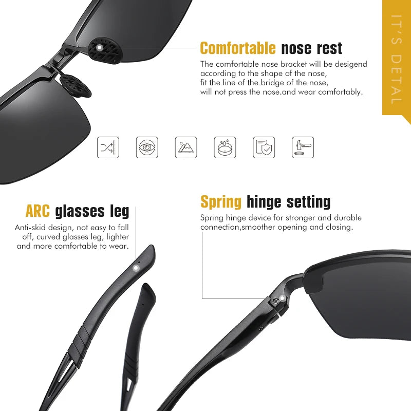 CoolPandas Top Quality Square Polarized Sunglasses Men Driving Glasses Women Sport Eyewear UV400 Protection zonnebril heren
