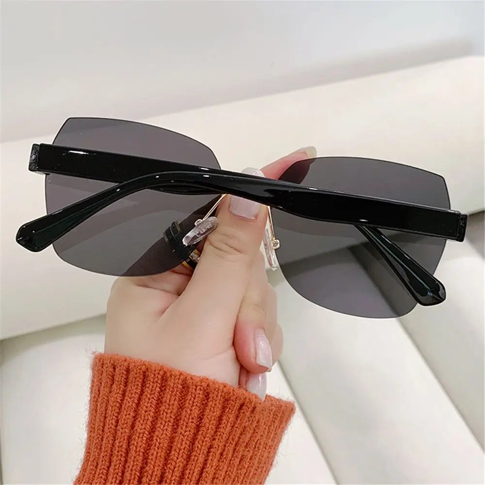 Vintage Rimless Sunglasses 2024 Women Gradient Sunglasses Summer Shades Fashion UV400 Frameless Sun Glasses Ladies Eyeglasses
