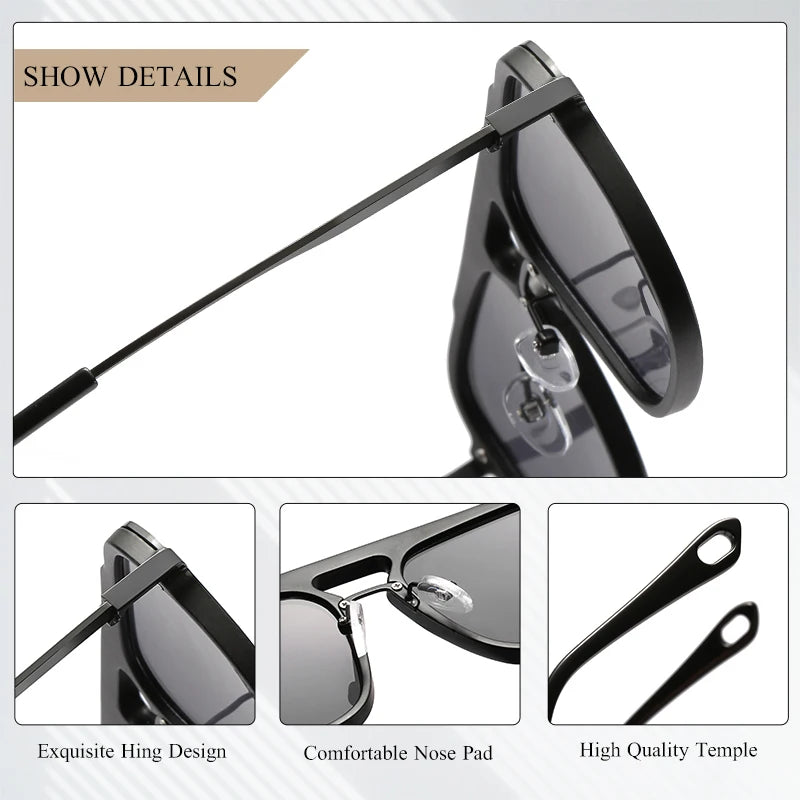 Vintage Sunglasses For Men Retro Anti Glare Driving Sun Glasses Male Fashion Square Shades UV400 Zonnebril Heren