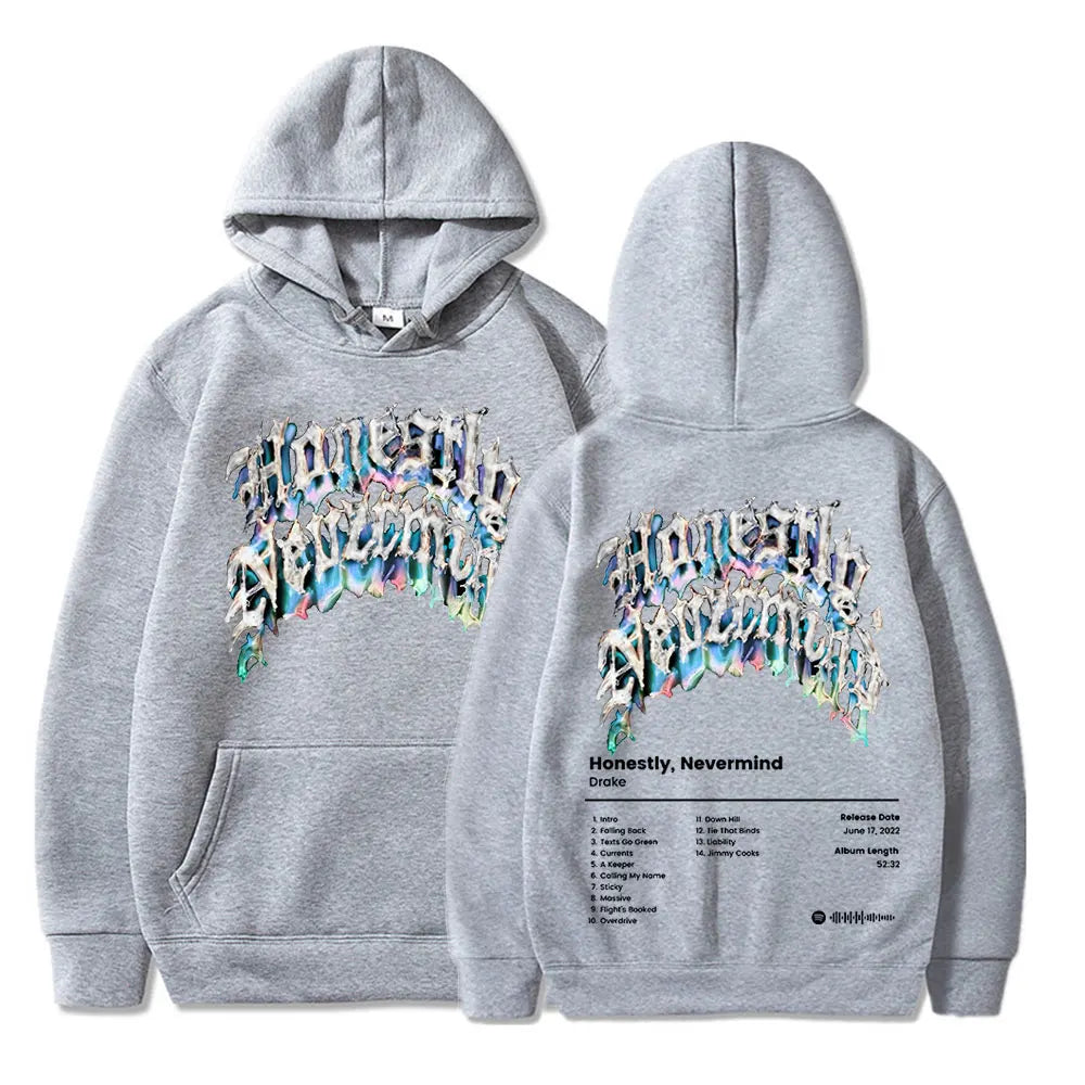 2022 New Rapper Drake Music Album Honestly Nevermind Hoodie  Men/women Casual Sweatshirt Streetwear Fashion Hip Hop Pullovers