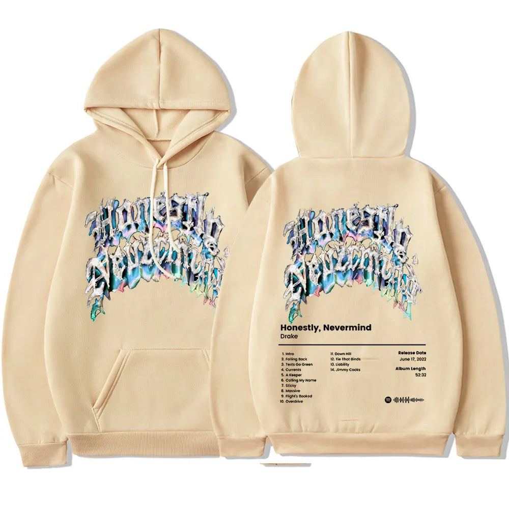 2022 New Rapper Drake Music Album Honestly Nevermind Hoodie  Men/women Casual Sweatshirt Streetwear Fashion Hip Hop Pullovers