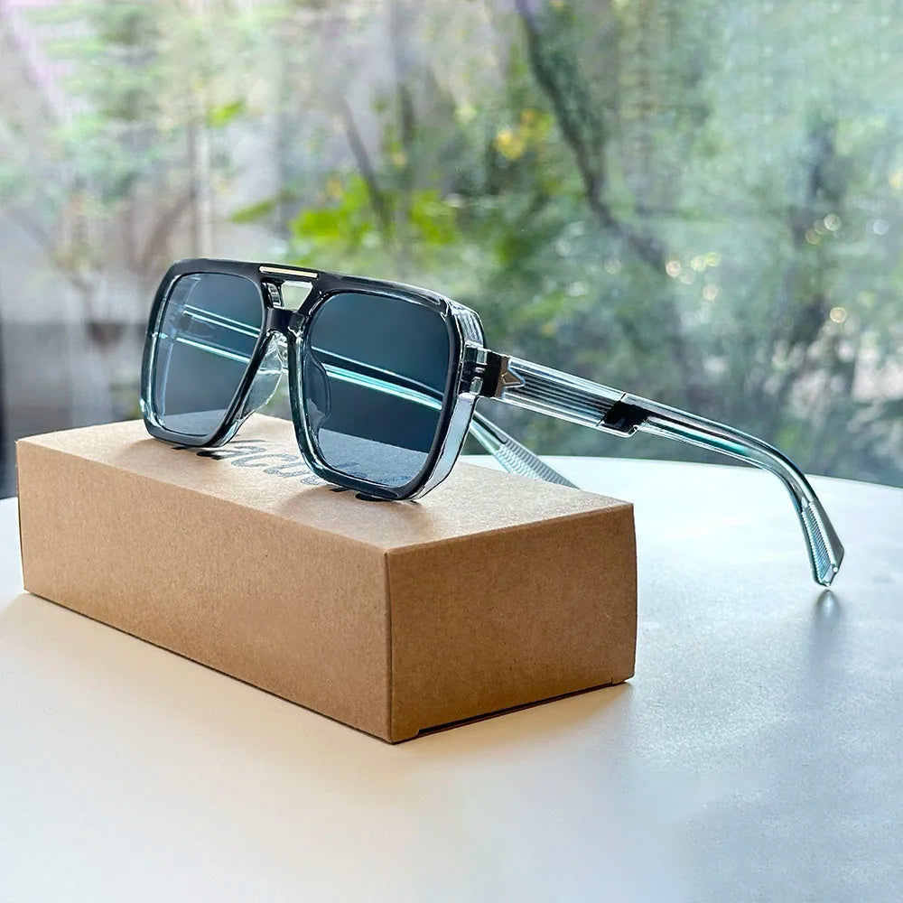 Outdoor Sunglasses Vintage Steampunk Sunglass Oculos Square Sunglasses For Men Vacation Glasses Lentes Gafas Lunette Zonnebril
