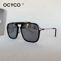Trend Square Punk Sunglasses Men 2025 Luxury Brand Vintage Metal Sun Glasses Male Double Beam Classic Driving Eyewear UV400