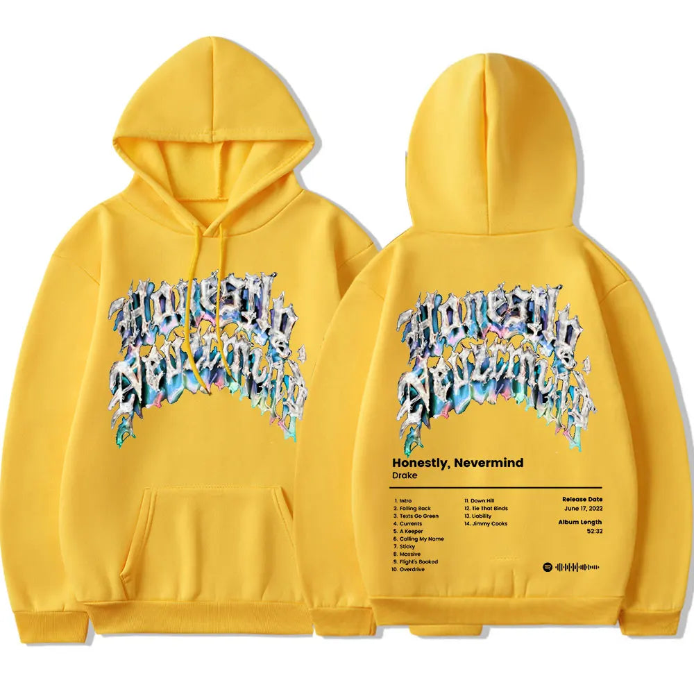 2022 New Rapper Drake Music Album Honestly Nevermind Hoodie  Men/women Casual Sweatshirt Streetwear Fashion Hip Hop Pullovers