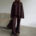 Spring Autumn Solid Color Corduroy Pants Sets Women Loose Long Sleeve Wide Legs Trousers Two Piece Set Female Commuting Clothing